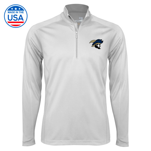  Syntrel White Interlock 1/4 Zip - CSU Mascot Head