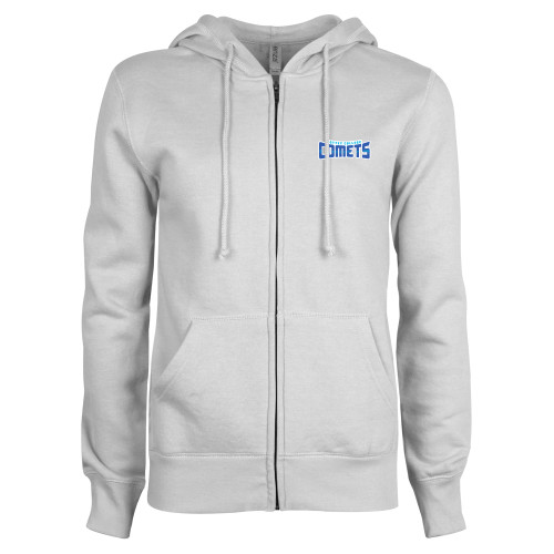 Cottey ENZA Womens White Fleece Full Zip Hoodie
