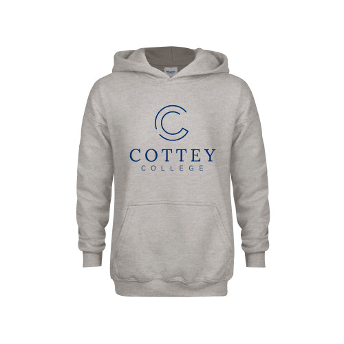  Youth Grey Fleece Hood - Academic Logo Vertical