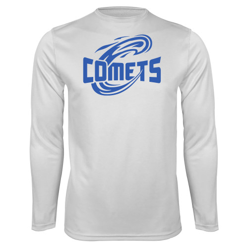  White Performance Long Sleeve Shirt - Athletic Logo Home Version One Color