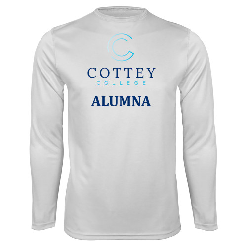  White Performance Long Sleeve Shirt - Academic Alumna