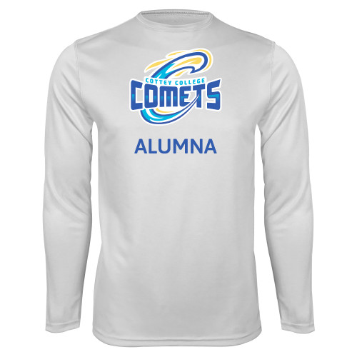  White Performance Long Sleeve Shirt - Athletic Alumna