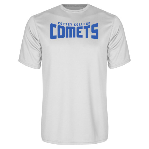  White Performance Tee - Wordmark One Color