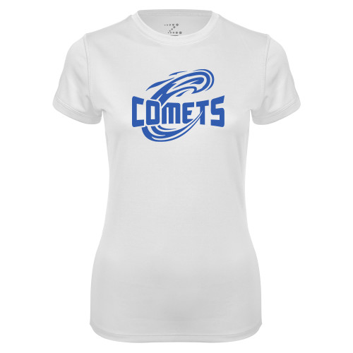  Womens White Performance Tee - Athletic Logo Home Version One Color