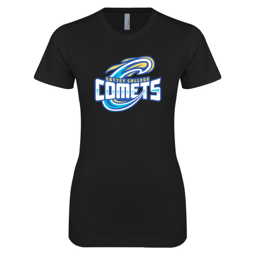  Next Level Womens Black Boyfriend Tee - Athletic Logo Away Version