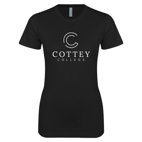 Next Level Womens Black Boyfriend Tee - Academic Logo Vertical