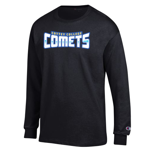  Champion Black Long Sleeve T Shirt - Wordmark