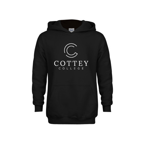  Youth Black Fleece Hoodie - Academic Logo Vertical