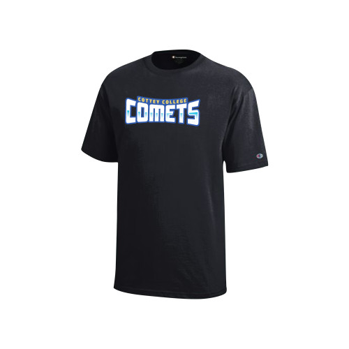  Champion Youth Black Short Sleeve Tee - Wordmark