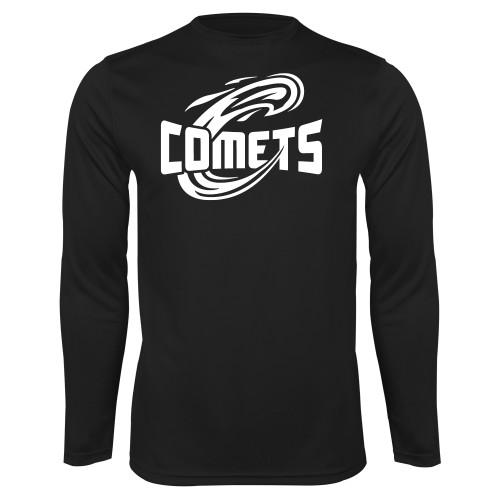  Black Performance Long Sleeve Shirt - Athletic Logo Home Version