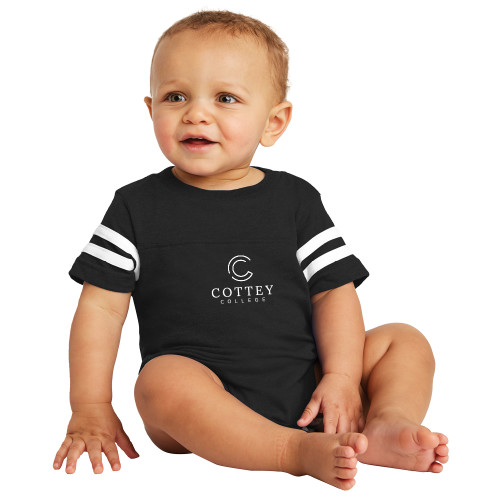  Vintage Black Jersey Onesie - Academic Logo Vertical