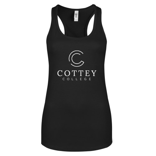  Next Level Womens Black Racerback Tank  - Academic Logo Vertical