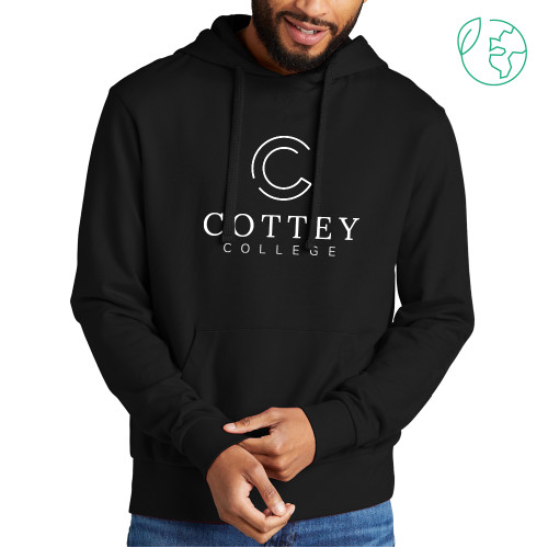  Allmade Black Organic French Terry Pullover Hoodie - Academic Logo Vertical