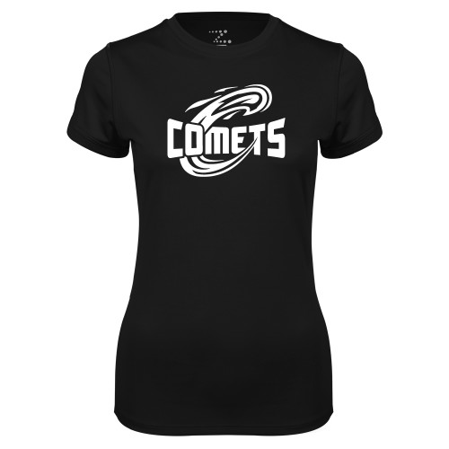  Womens Black Performance Tee - Athletic Logo Home Version