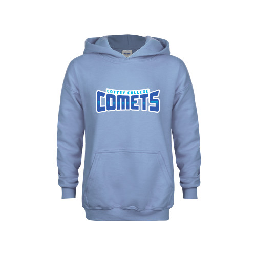  Youth Light Blue Fleece Hoodie - Wordmark