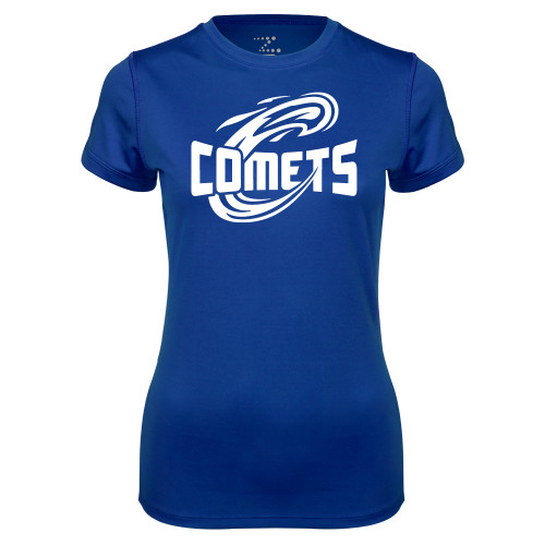  Womens Royal Performance Tee - Athletic Logo Home Version