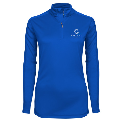  Syntrel Womens Royal Interlock 1/4 Zip - Academic Logo Vertical