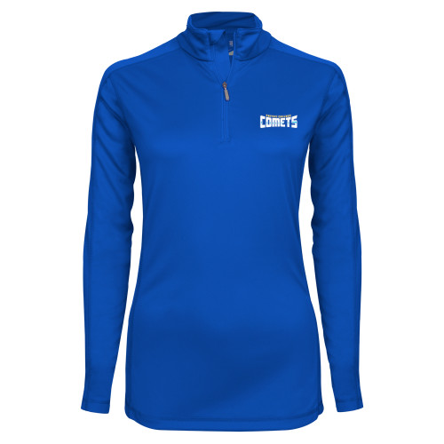  Syntrel Womens Royal Interlock 1/4 Zip - Wordmark