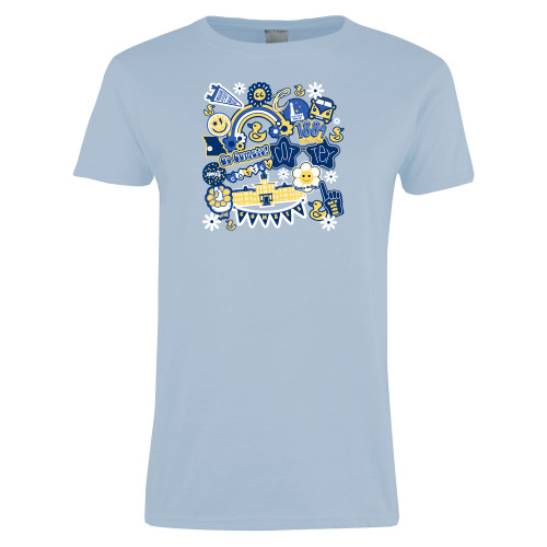  Womens Light Blue Short Sleeve Tee - Cottey College Collage