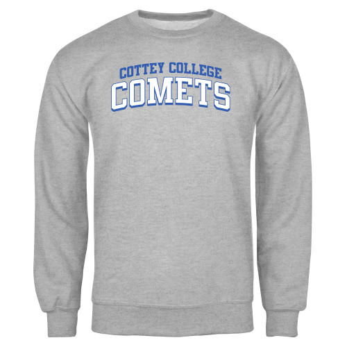  Grey Fleece Crew - Cottey College Comets Arched Collegiate