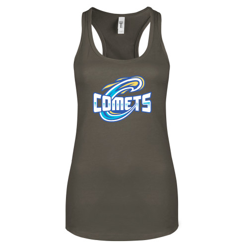  Next Level Womens Charcoal Racerback Tank - Athletic Logo Home Version