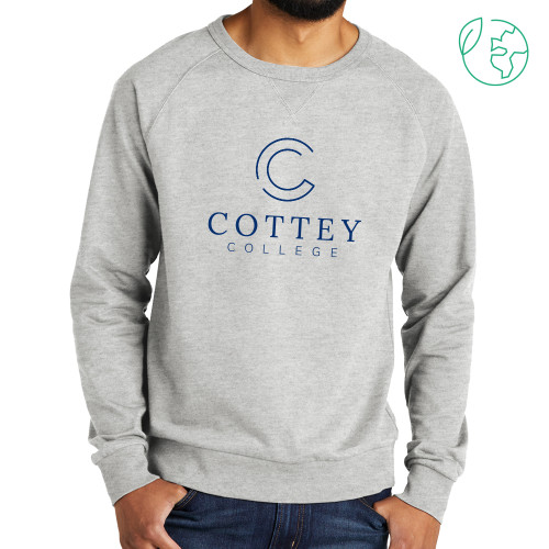  Allmade Light Grey Organic French Terry Crewneck Sweatshirt - Academic Logo Vertical
