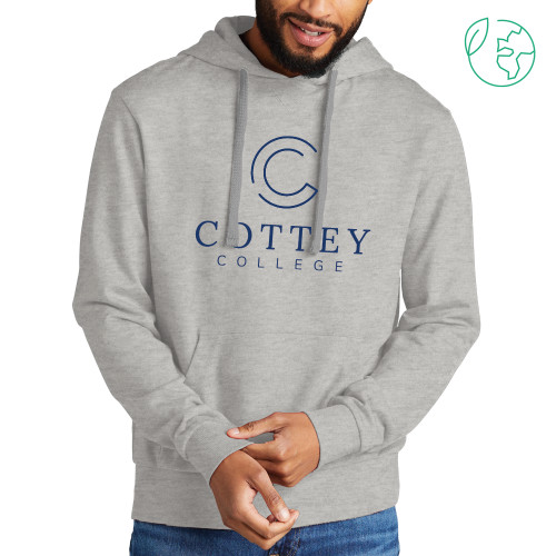  Allmade Light Grey Organic French Terry Pullover Hoodie - Academic Logo Vertical