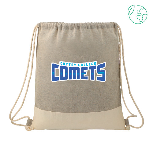  Split Recycled Cotton Grey/Natural Drawstring Bag - Academic Logo Vertical