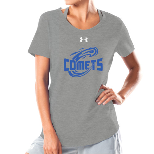  Under Armour Womens Grey Charged Cotton Tee - Athletic Logo Home Version One Color