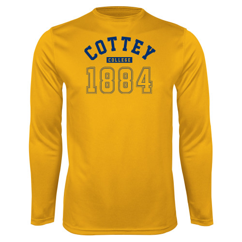  Gold Performance Long Sleeve Shirt - Cottey College 1884