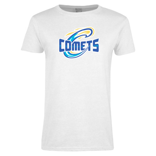  Womens White Short Sleeve Tee - Athletic Logo Home Version