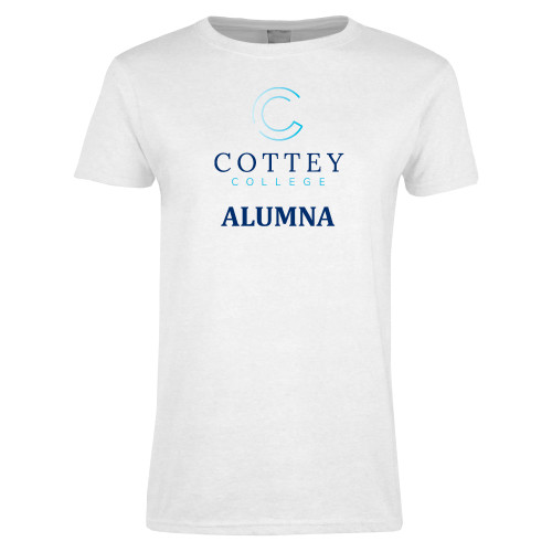  Womens White Short Sleeve Tee - Academic Alumna