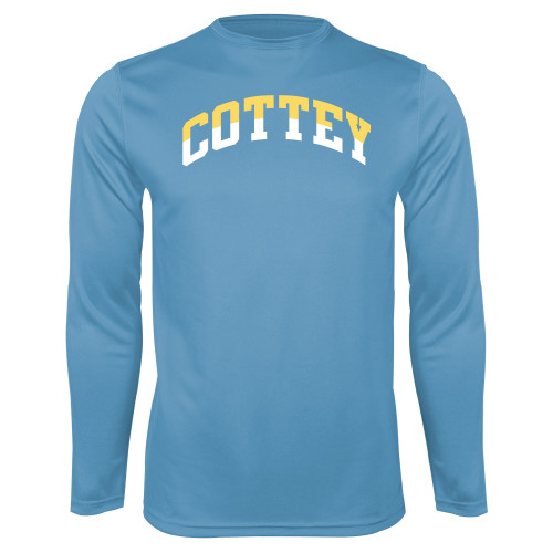  Light Blue Performance Long Sleeve Shirt - Cottey Two Color Arch