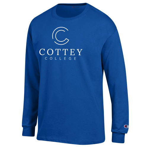  Champion Royal Long Sleeve T Shirt - Academic Logo Vertical