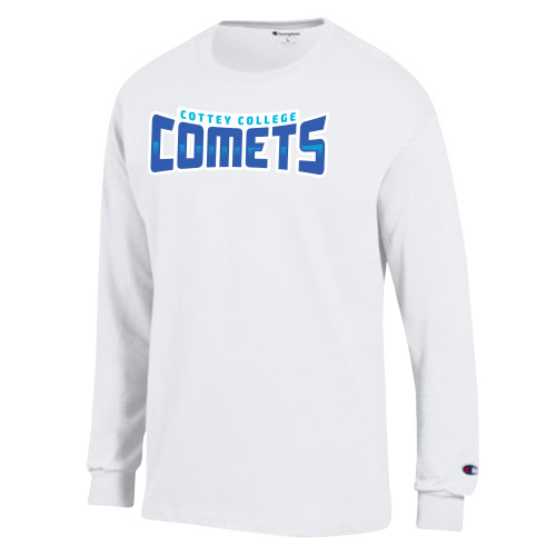  Champion White Long Sleeve T Shirt - Wordmark