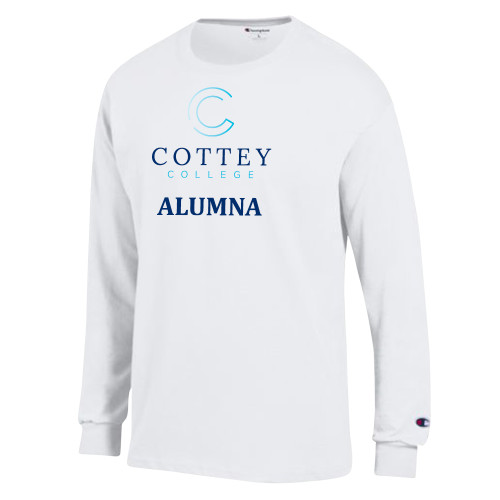  Champion White Long Sleeve T Shirt - Academic Alumna