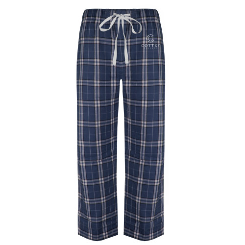  Navy/White Flannel Pajama Pant - Academic Logo Vertical