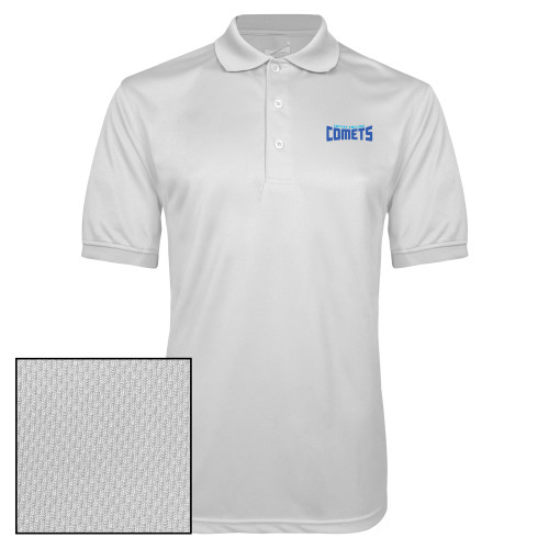  White Dry Mesh Polo - Wordmark Two Color