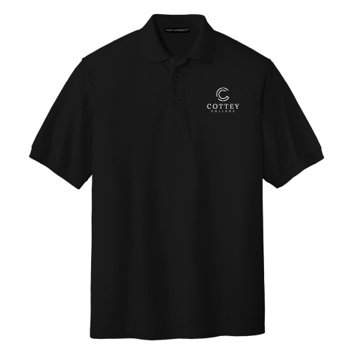 Black Silk Touch Polo - Academic Logo Vertical