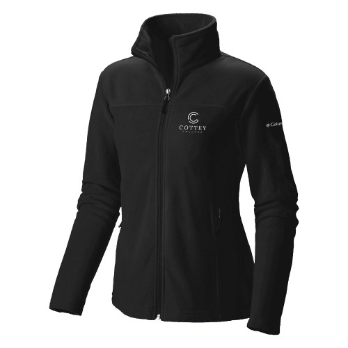  Columbia Womens Full Zip Black Fleece Jacket - Academic Logo Vertical