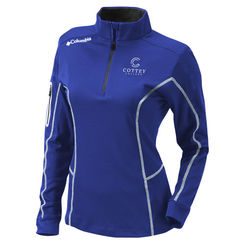  Columbia Womens Omni Wick Royal 1/4 Zip - Academic Logo Vertical
