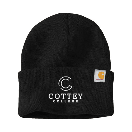  Carhartt Black Knit Beanie w/Cuff - Academic Logo Vertical
