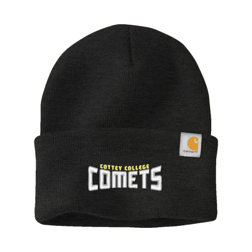  Carhartt Coal Heather Knit Beanie w/Cuff - Wordmark Two Color