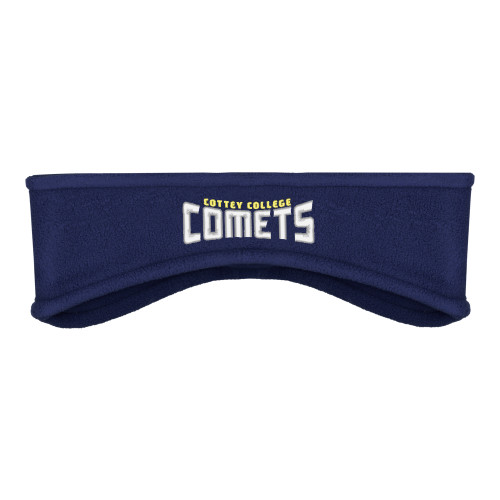  Navy Stretch Fleece Headband - Wordmark Two Color
