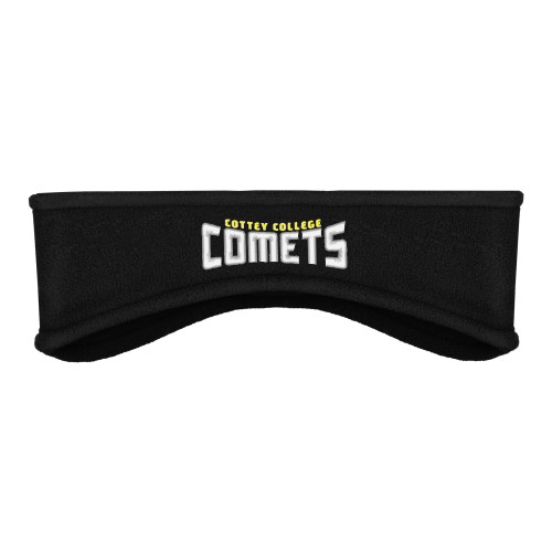  Black Stretch Fleece Headband - Wordmark Two Color