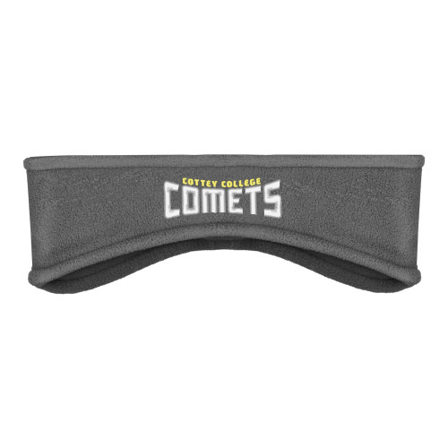  Charcoal Stretch Fleece Headband - Wordmark Two Color