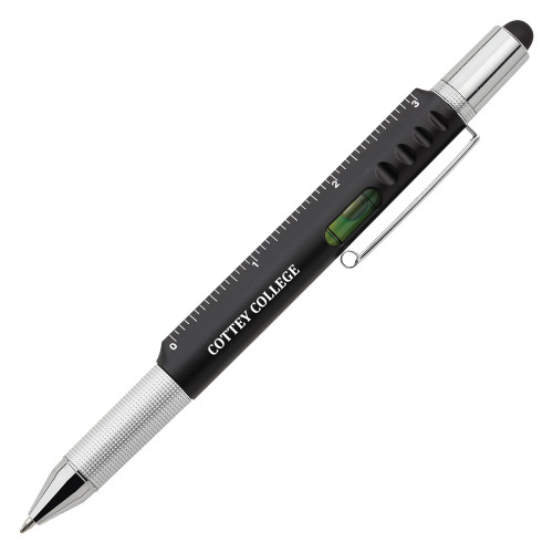  6 in 1 Black Ballpoint Pen - Flat Wordmark