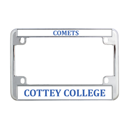  Metal Motorcycle License Plate Frame in Chrome - Flat Wordmark
