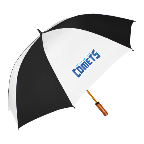  64 Inch Black/White Umbrella - Wordmark