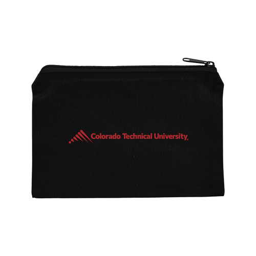  8oz. Black Cotton Travel Pouch - Official Logo - Flat